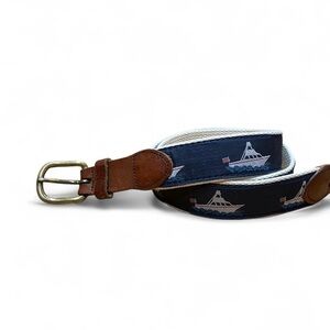 Mens Belt with Nautical Theme USA